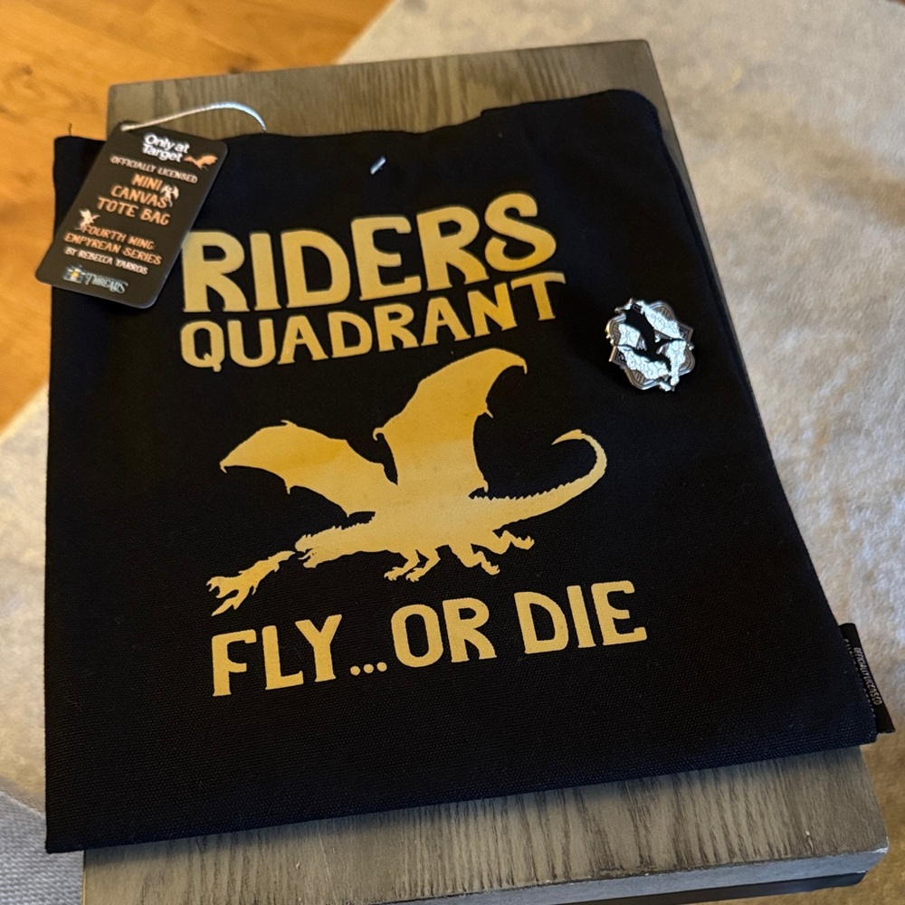 Fourth Wing Tote Bag with Pin